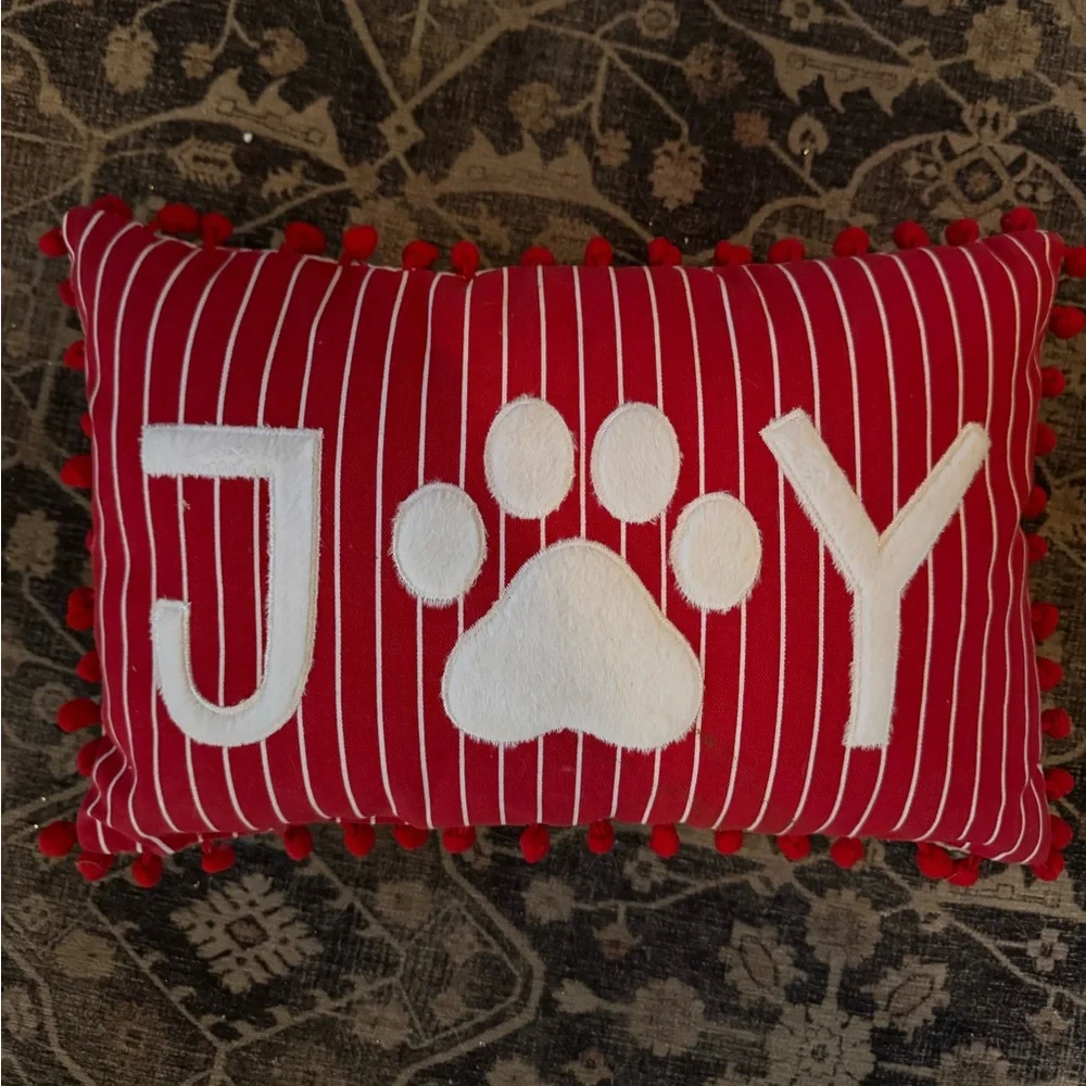 Red and White Striped Joy Pillow Target